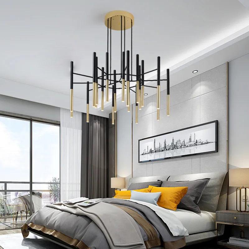 Metal Tubular Electrolier Chandelier