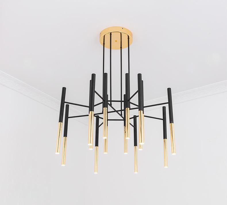 Metal Tubular Electrolier Chandelier