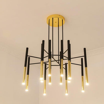 Metal Tubular Electrolier Chandelier