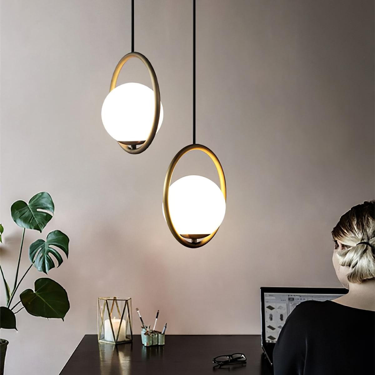 Mila Brass Droplight Pendant Swag Light