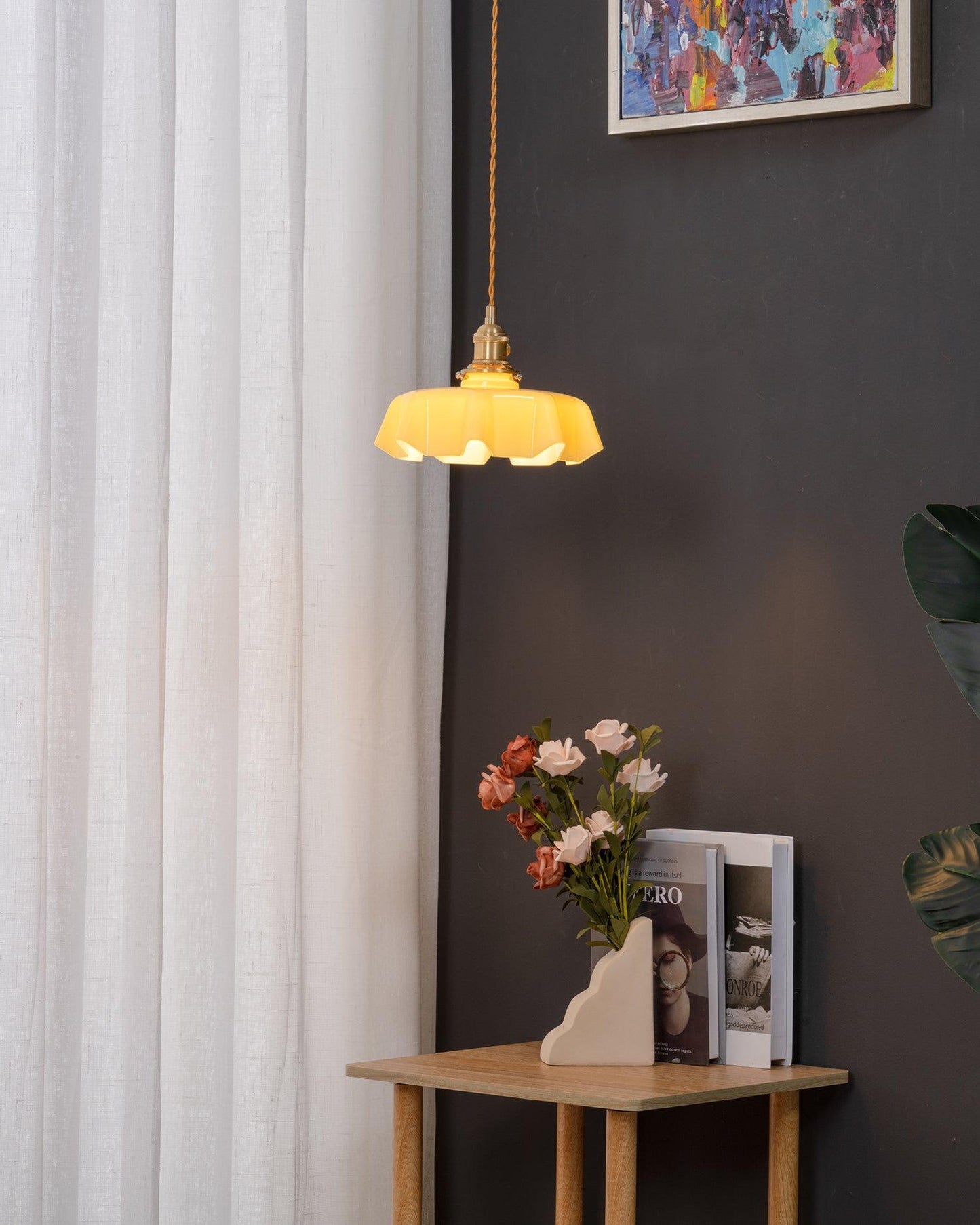 French Flower Droplight Pendant Swag Light