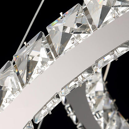 Modern Crystal Double C Crown Chandelier