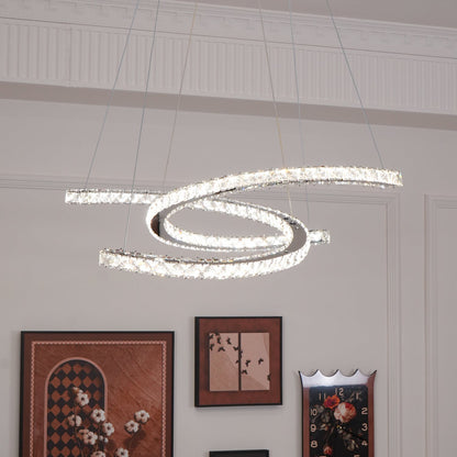 Modern Crystal Double C Crown Chandelier