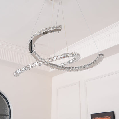 Modern Crystal Double C Crown Chandelier