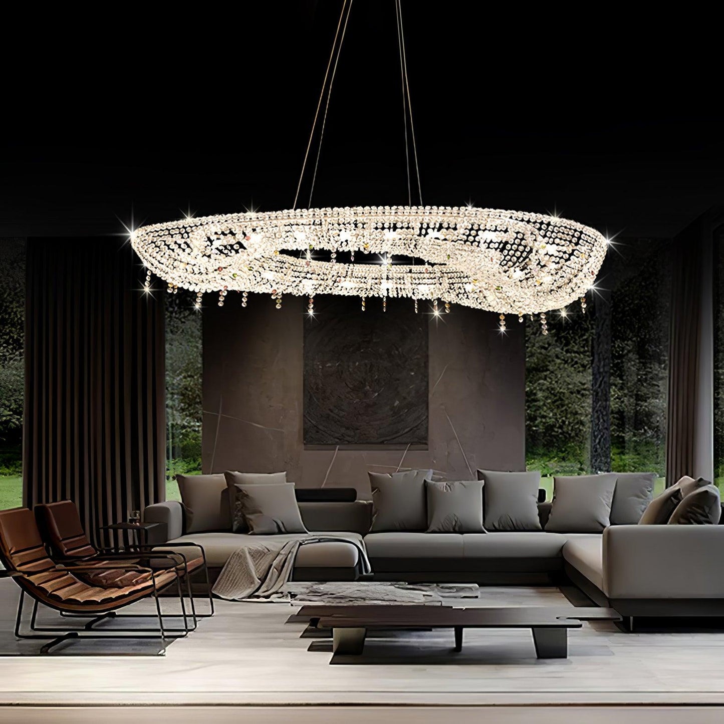 Modern Round Crystal Ceiling fixture Chandelier