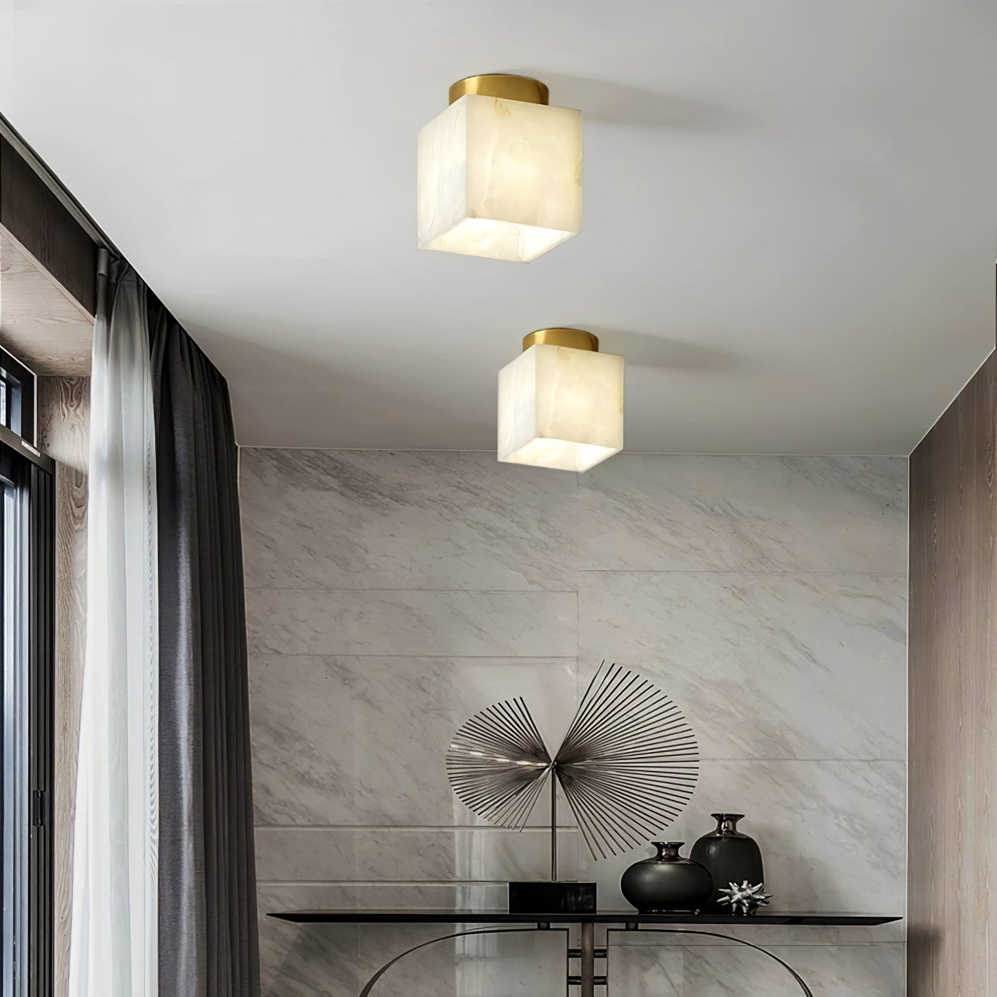 Moon Alabaster Flush mount light Ceiling Light