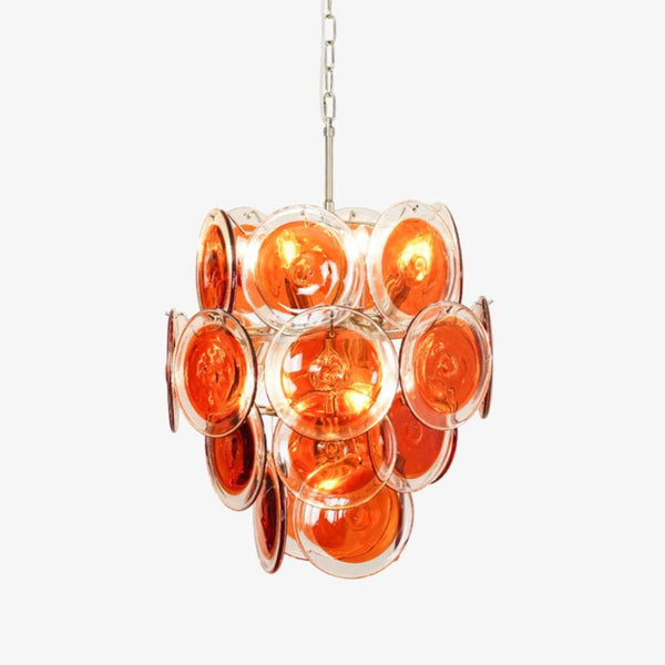 Murano Orange Disk Glass Pendant light Chandelier