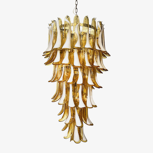 Murano Amber Petals Spiral Ceiling fixture Chandelier