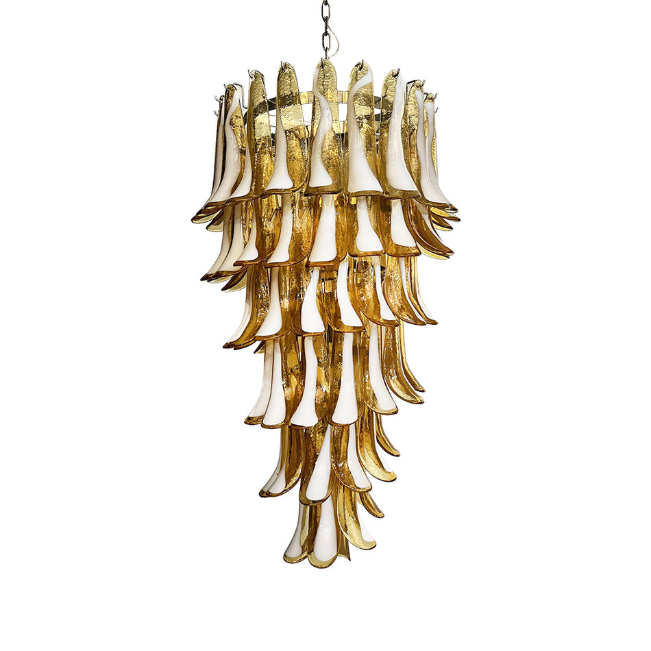 Murano Amber Petals Spiral Ceiling fixture Chandelier