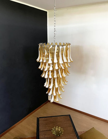 Murano Amber Petals Spiral Ceiling fixture Chandelier