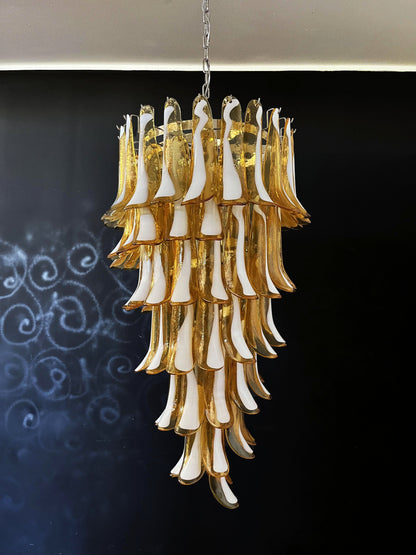 Murano Amber Petals Spiral Ceiling fixture Chandelier