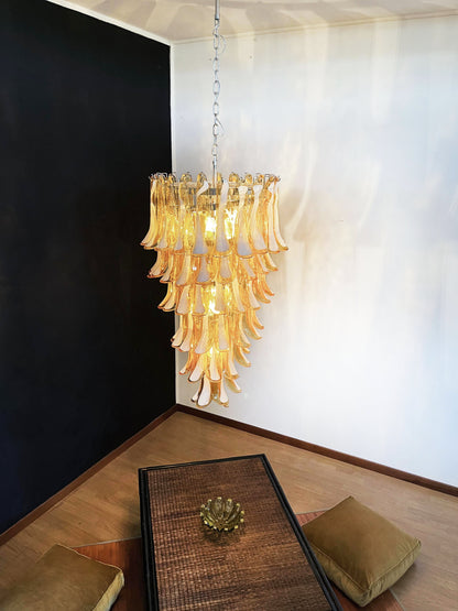 Murano Amber Petals Spiral Ceiling fixture Chandelier