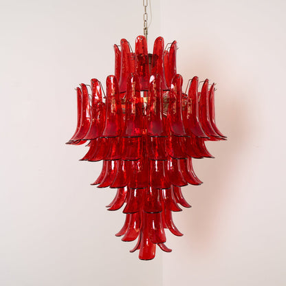 Murano Crimson Cascade Candelabrum Chandelier