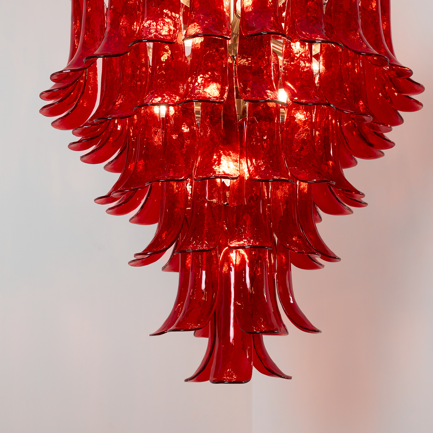 Murano Crimson Cascade Candelabrum Chandelier