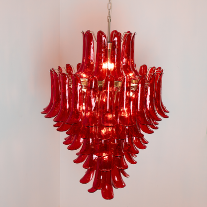 Murano Crimson Cascade Candelabrum Chandelier