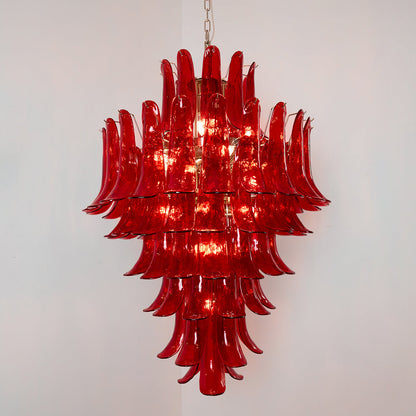 Murano Crimson Cascade Candelabrum Chandelier