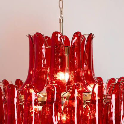 Murano Crimson Cascade Candelabrum Chandelier