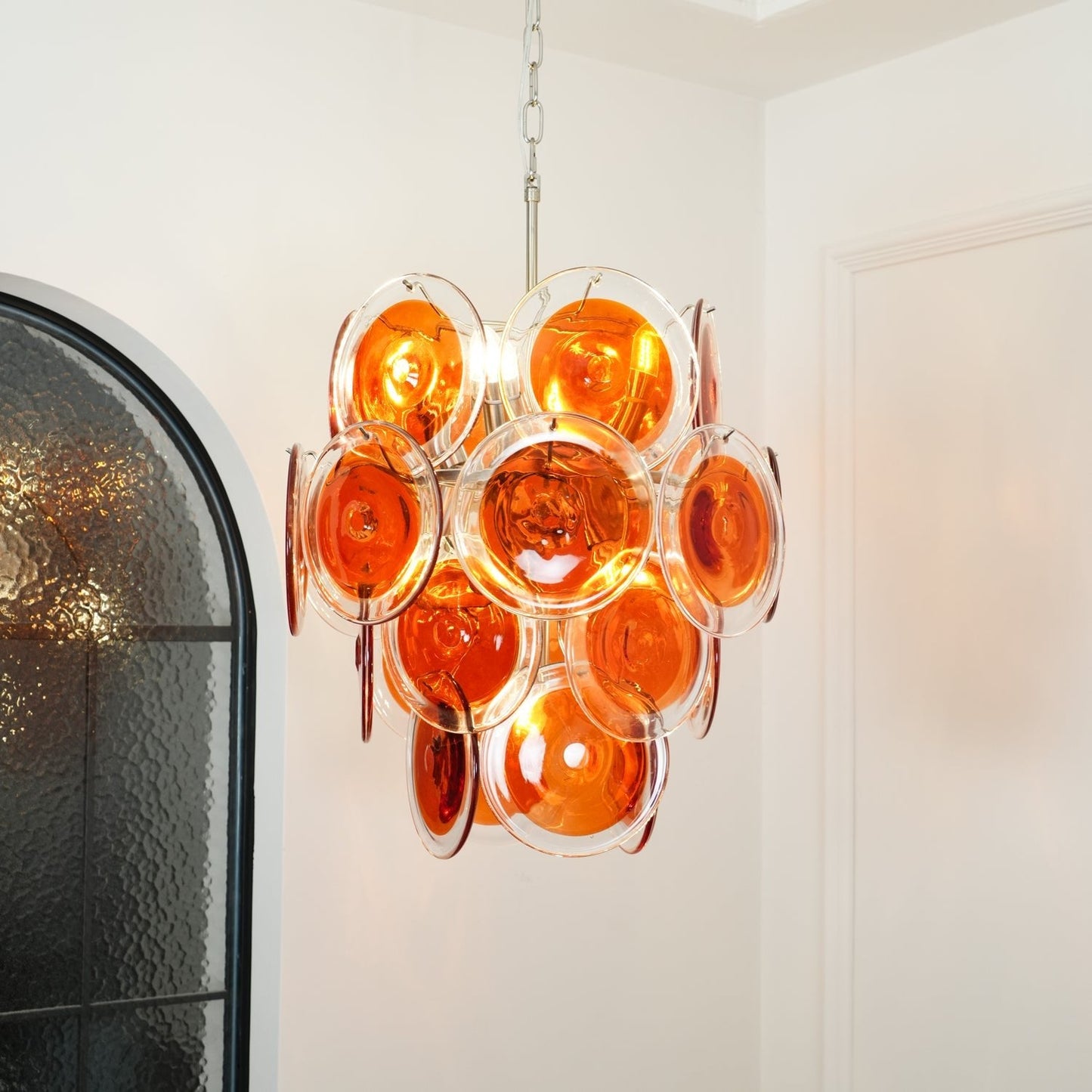 Murano Orange Disk Glass Pendant light Chandelier