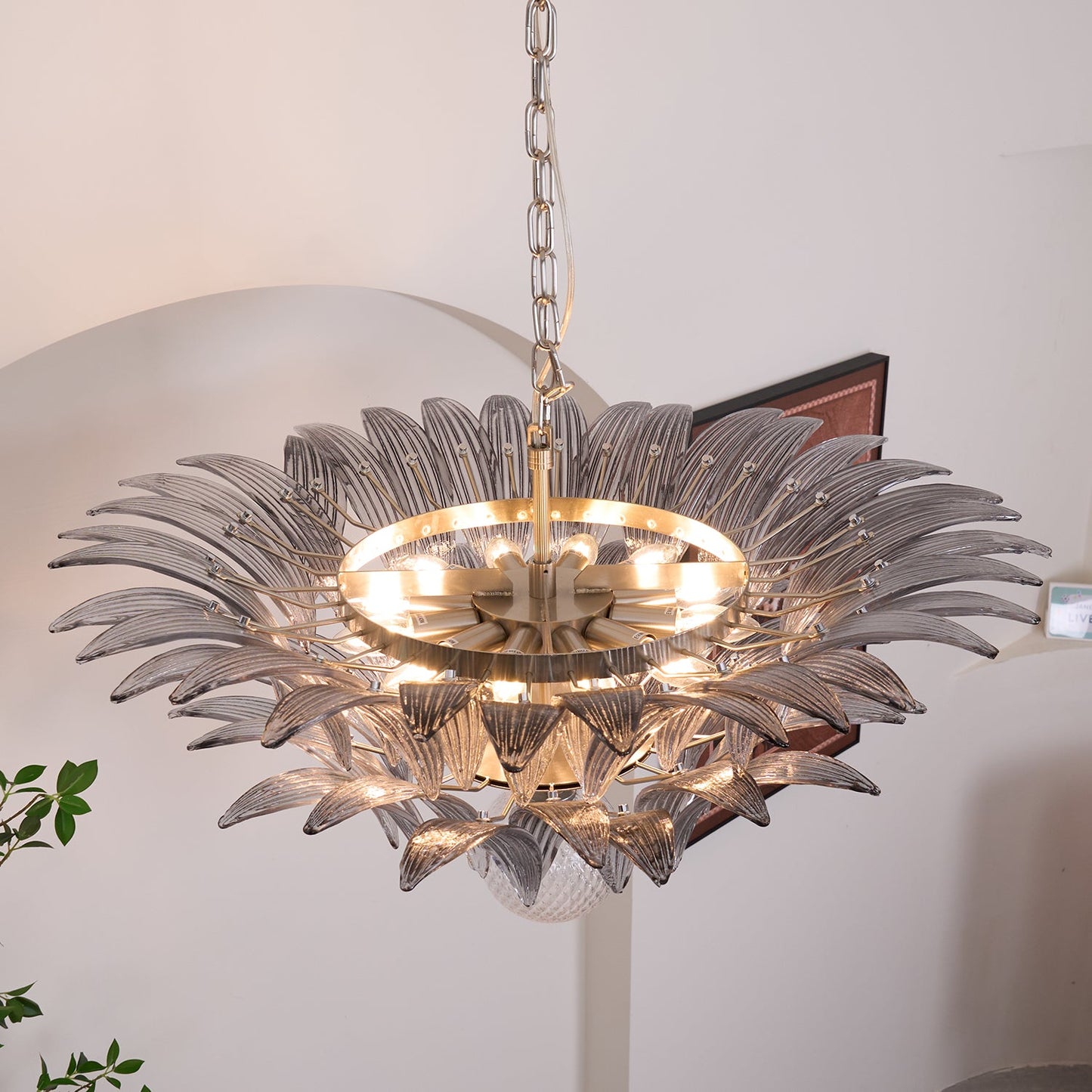 Murano Palmette Transparent Pendant light Chandelier