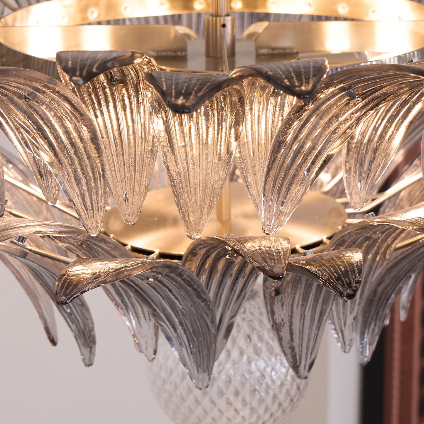 Murano Palmette Transparent Pendant light Chandelier