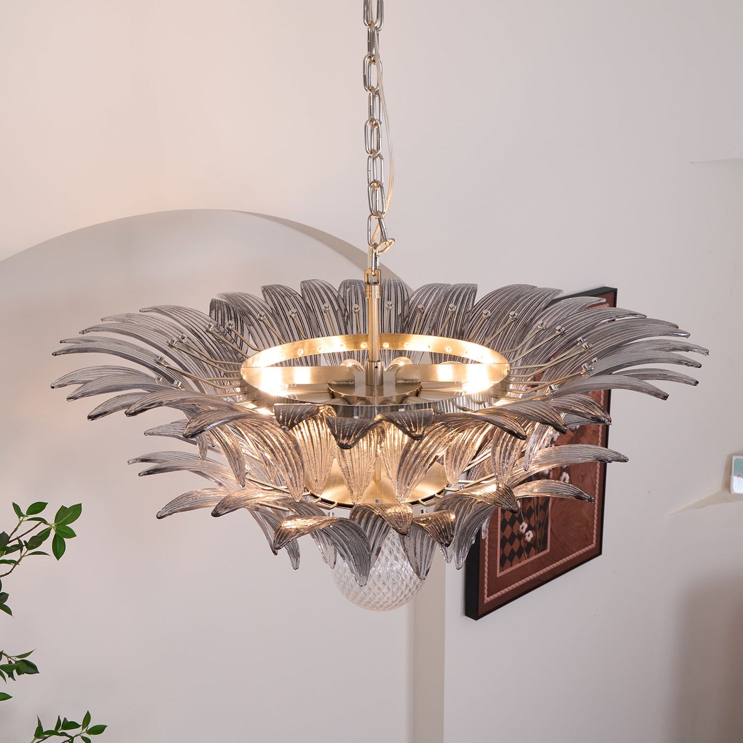 Murano Palmette Transparent Pendant light Chandelier