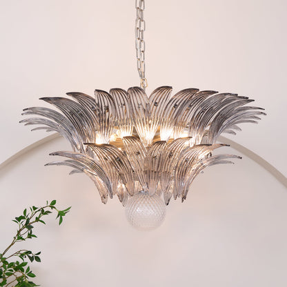 Murano Palmette Transparent Pendant light Chandelier