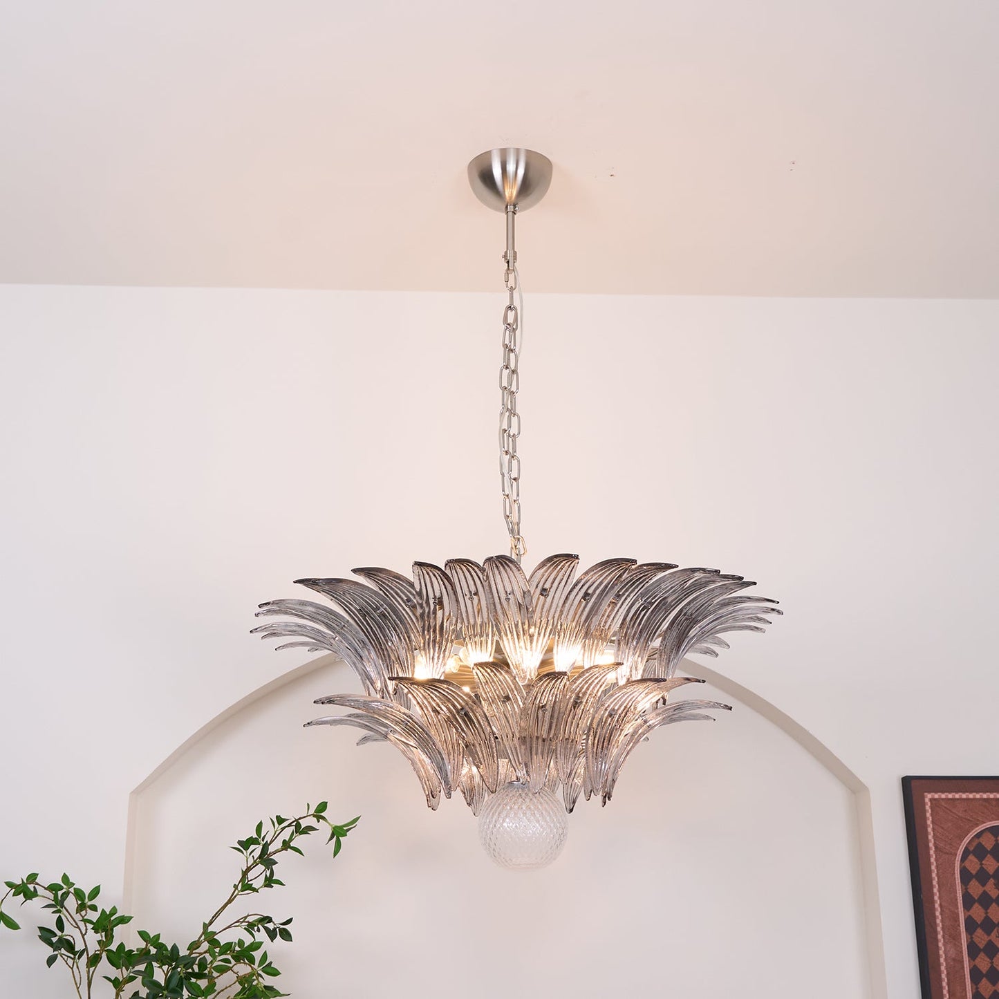 Murano Palmette Transparent Pendant light Chandelier