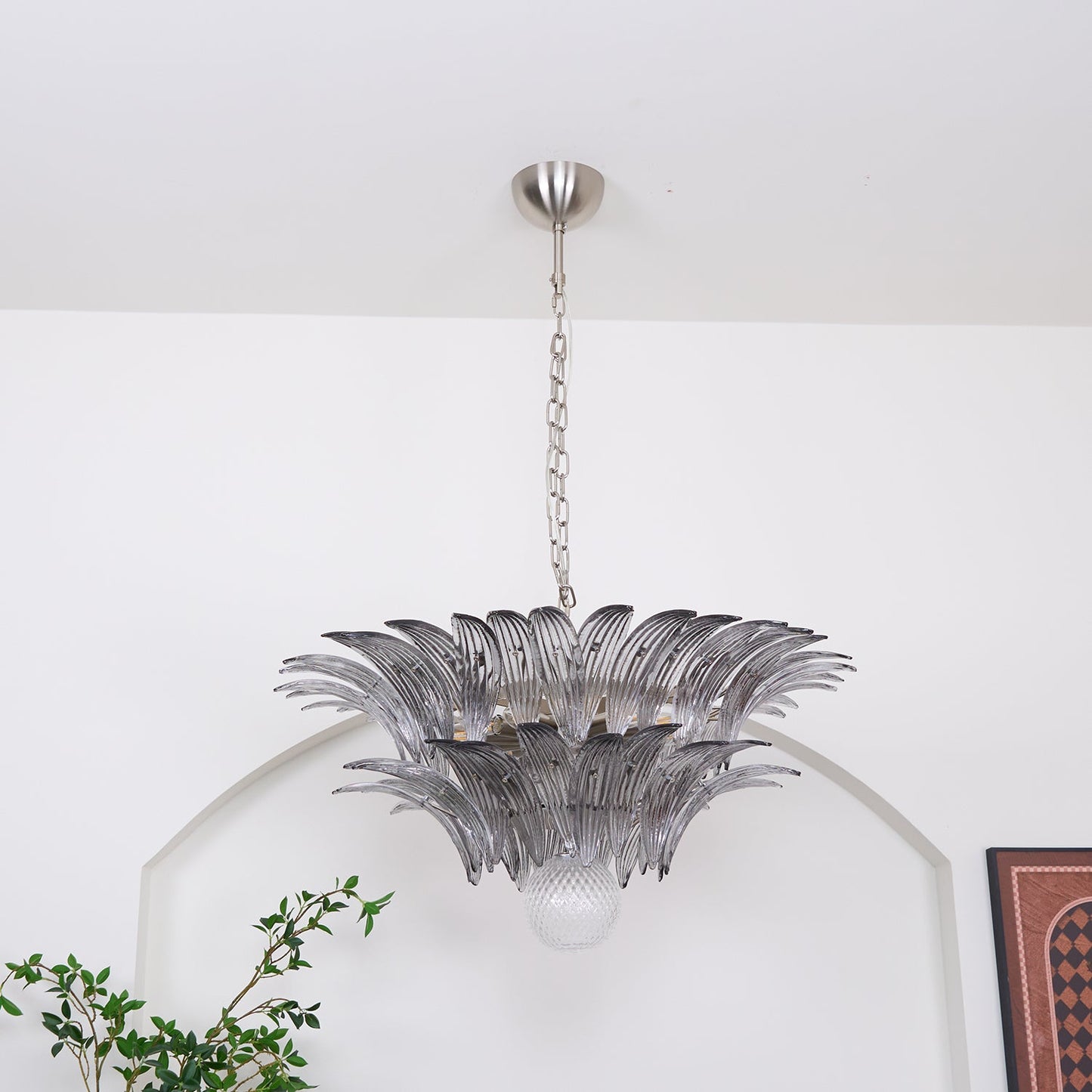 Murano Palmette Transparent Pendant light Chandelier