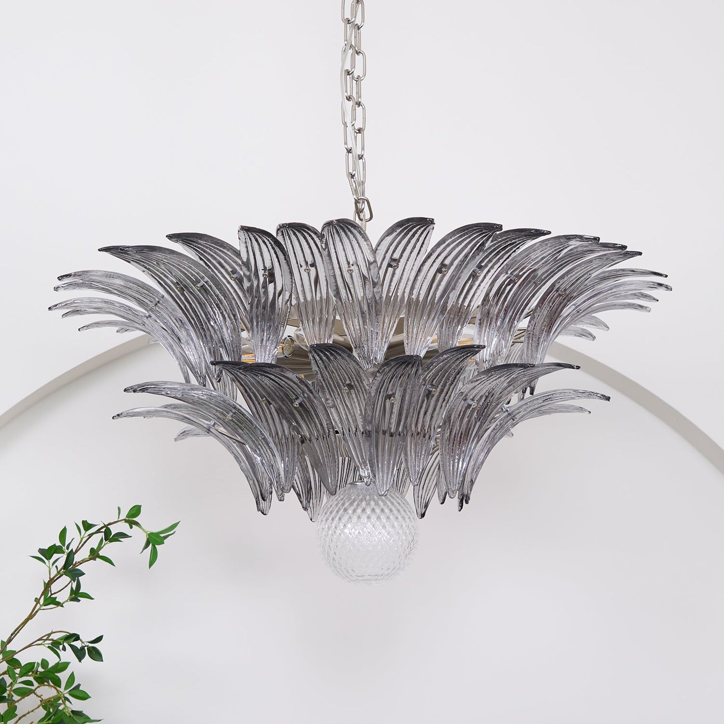 Murano Palmette Transparent Pendant light Chandelier