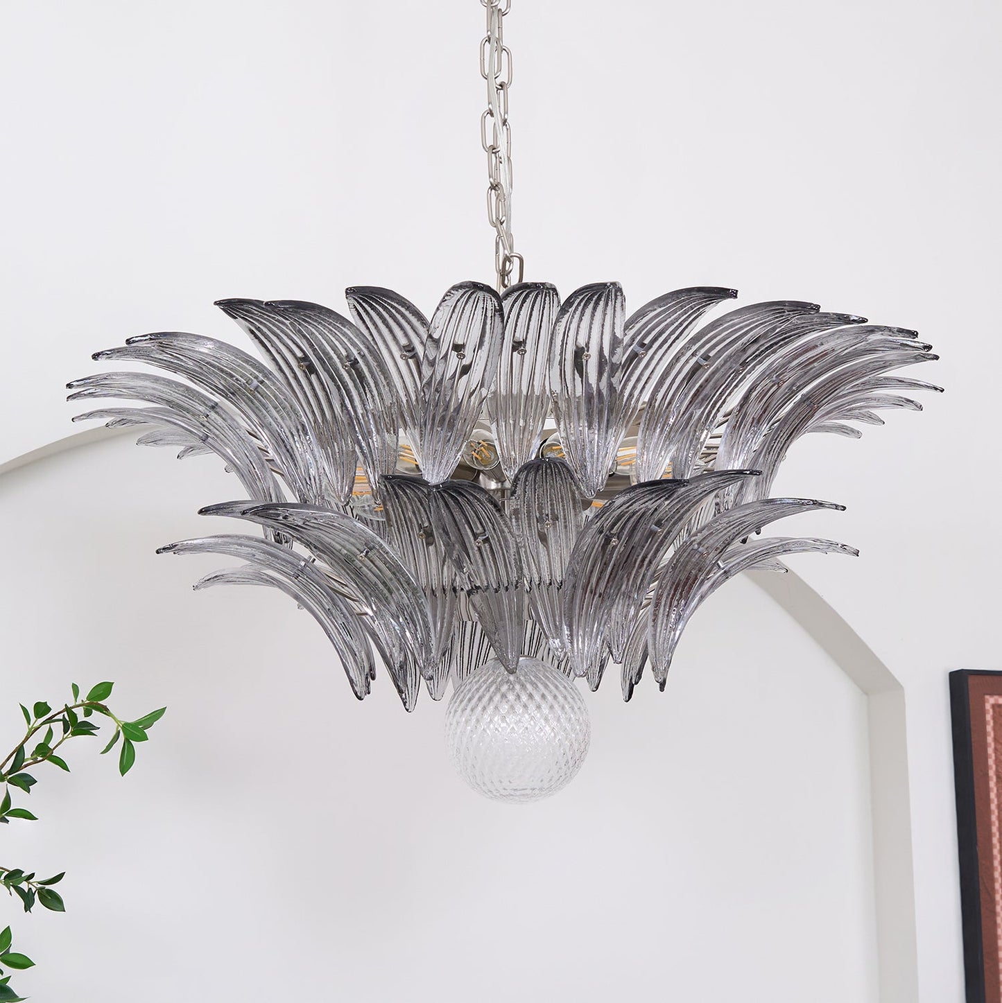 Murano Palmette Transparent Pendant light Chandelier