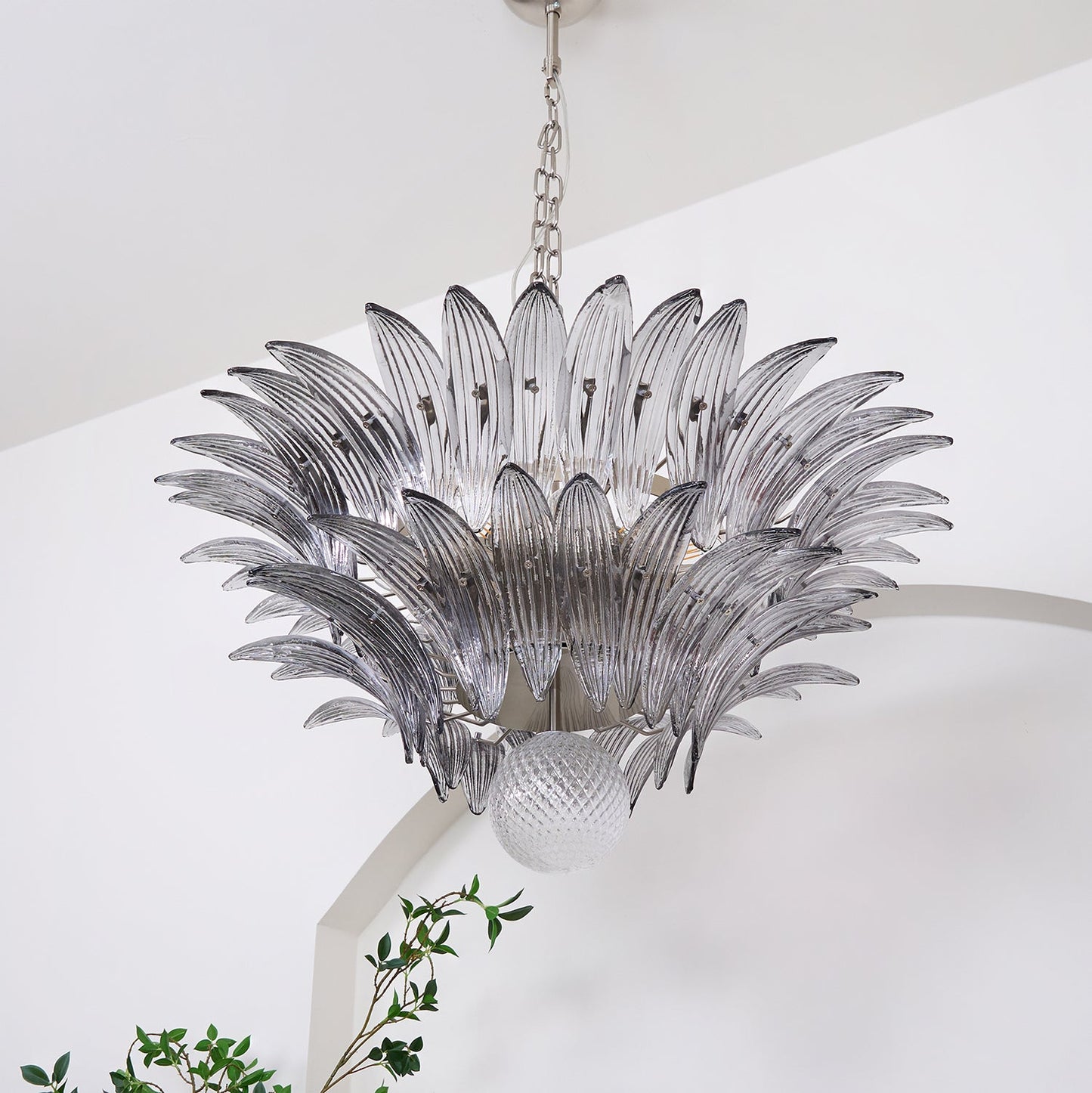 Murano Palmette Transparent Pendant light Chandelier