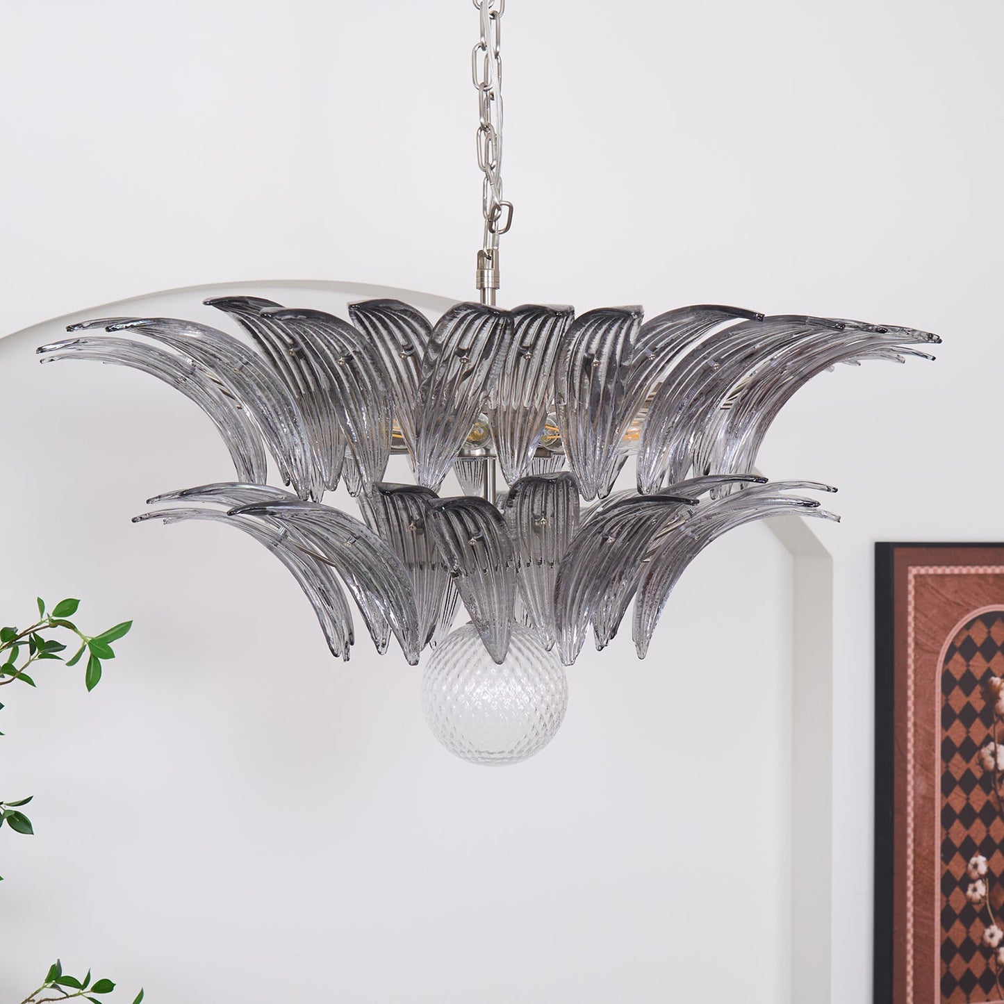 Murano Palmette Transparent Pendant light Chandelier