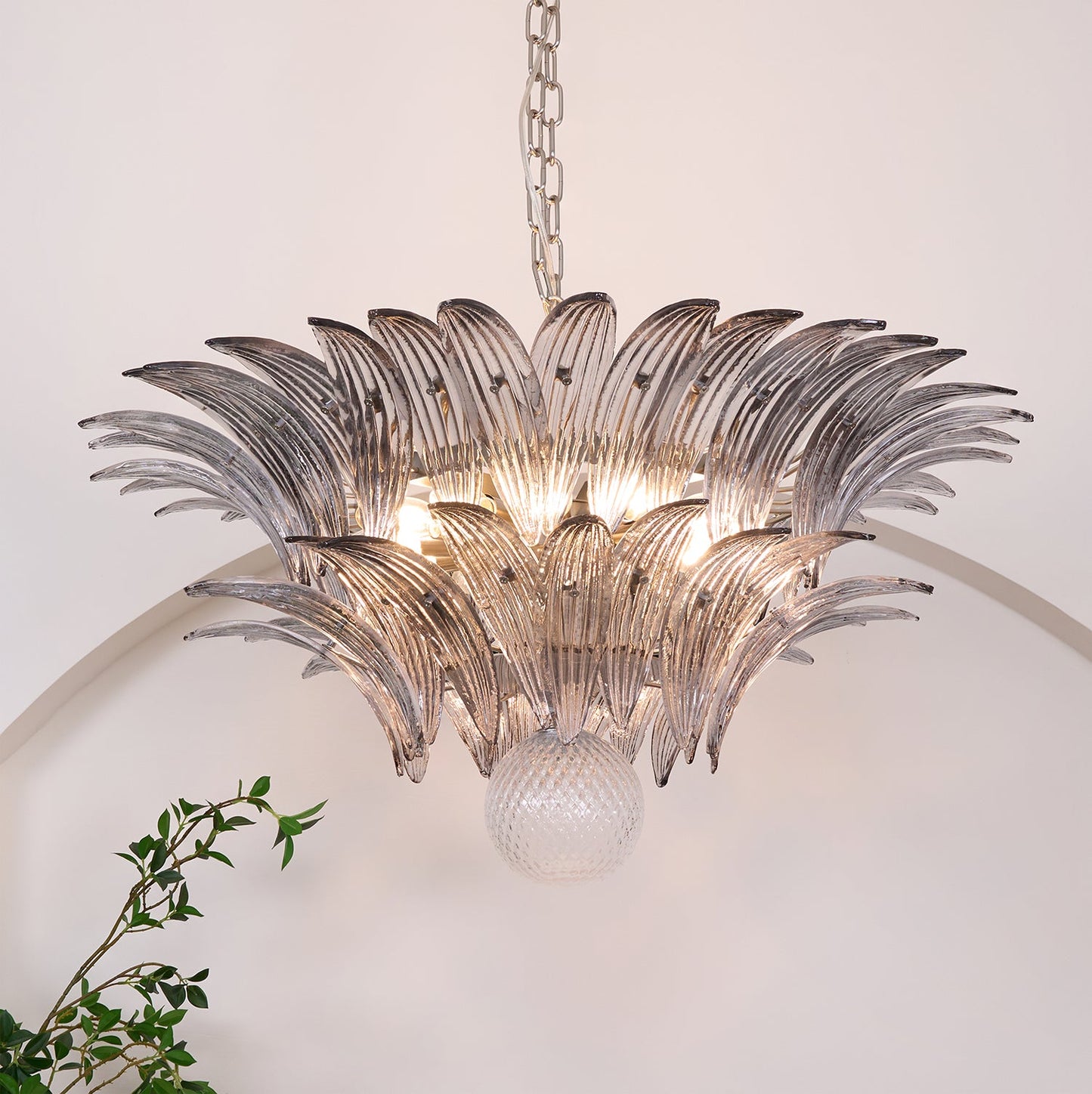 Murano Palmette Transparent Pendant light Chandelier