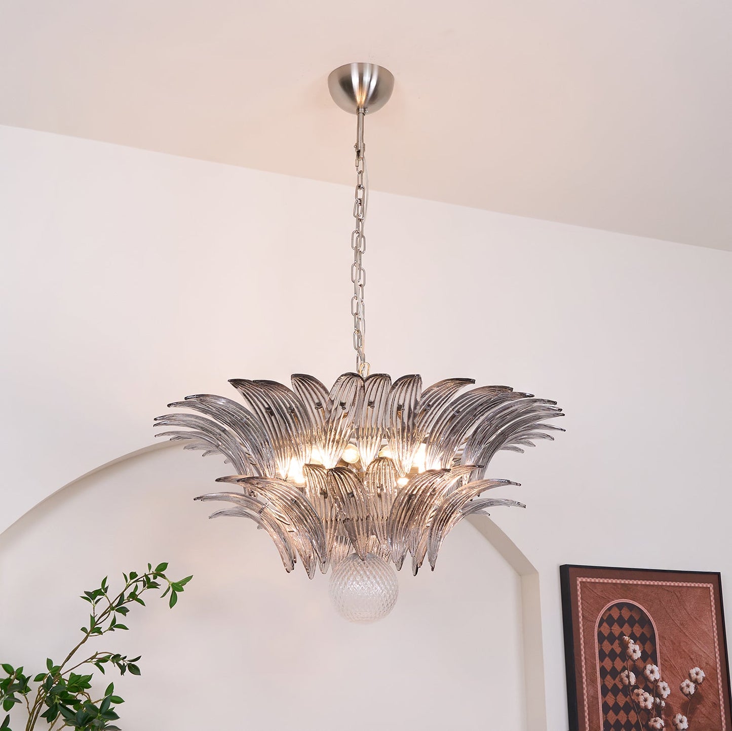 Murano Palmette Transparent Pendant light Chandelier