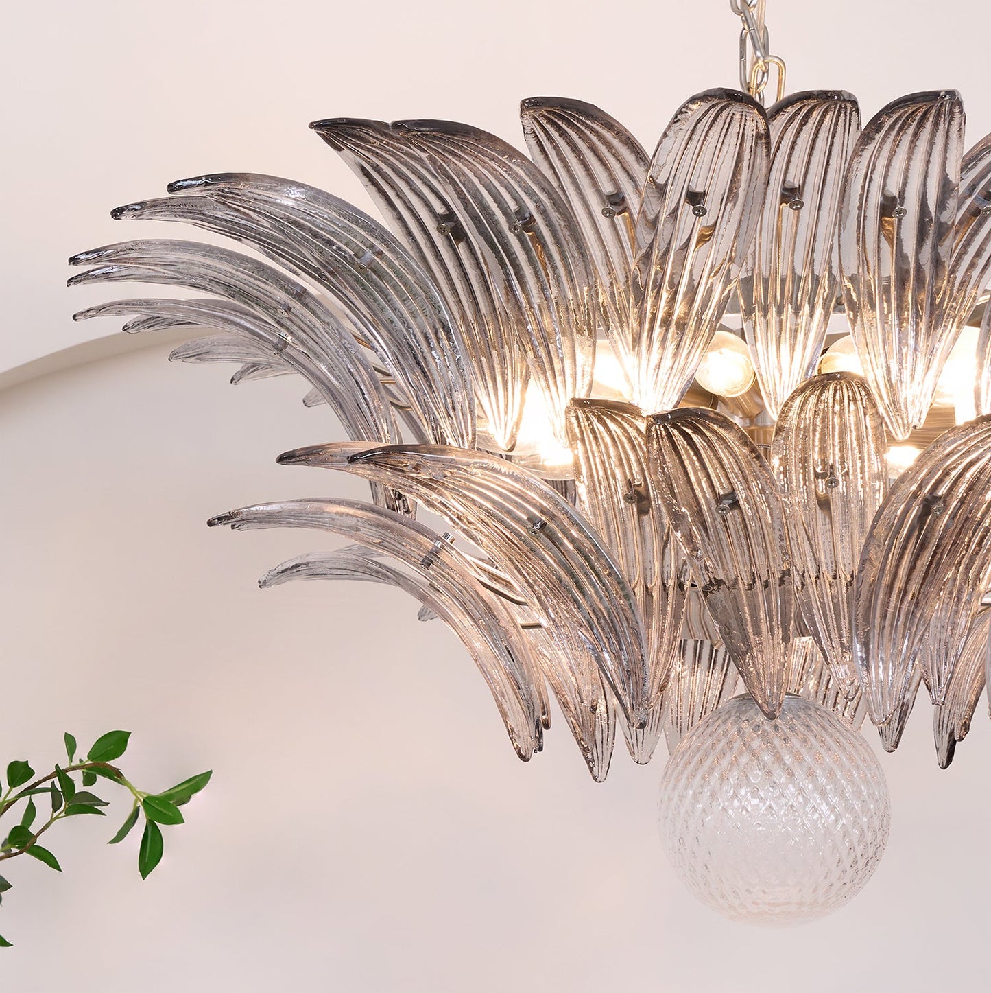 Murano Palmette Transparent Pendant light Chandelier