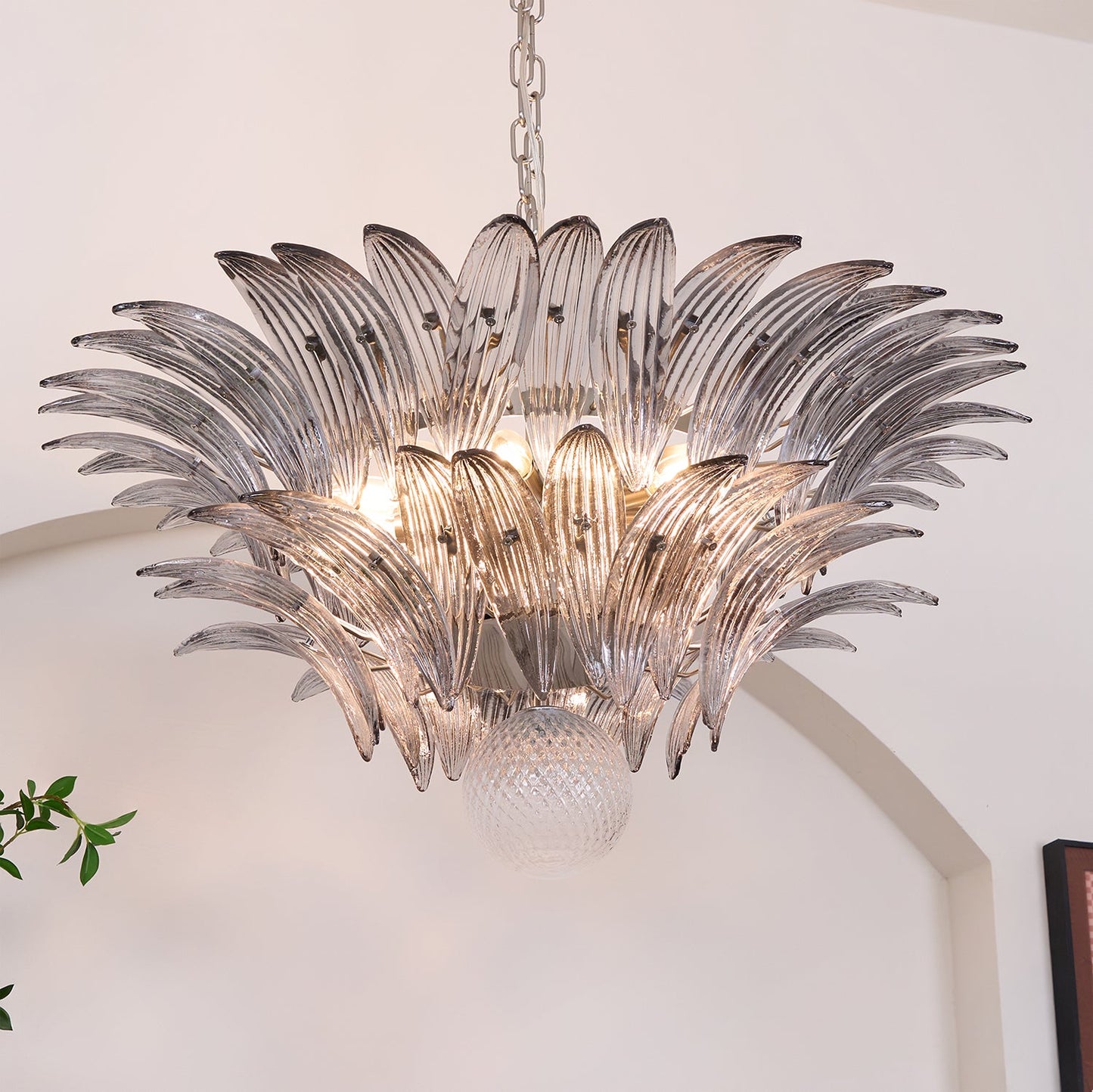 Murano Palmette Transparent Pendant light Chandelier