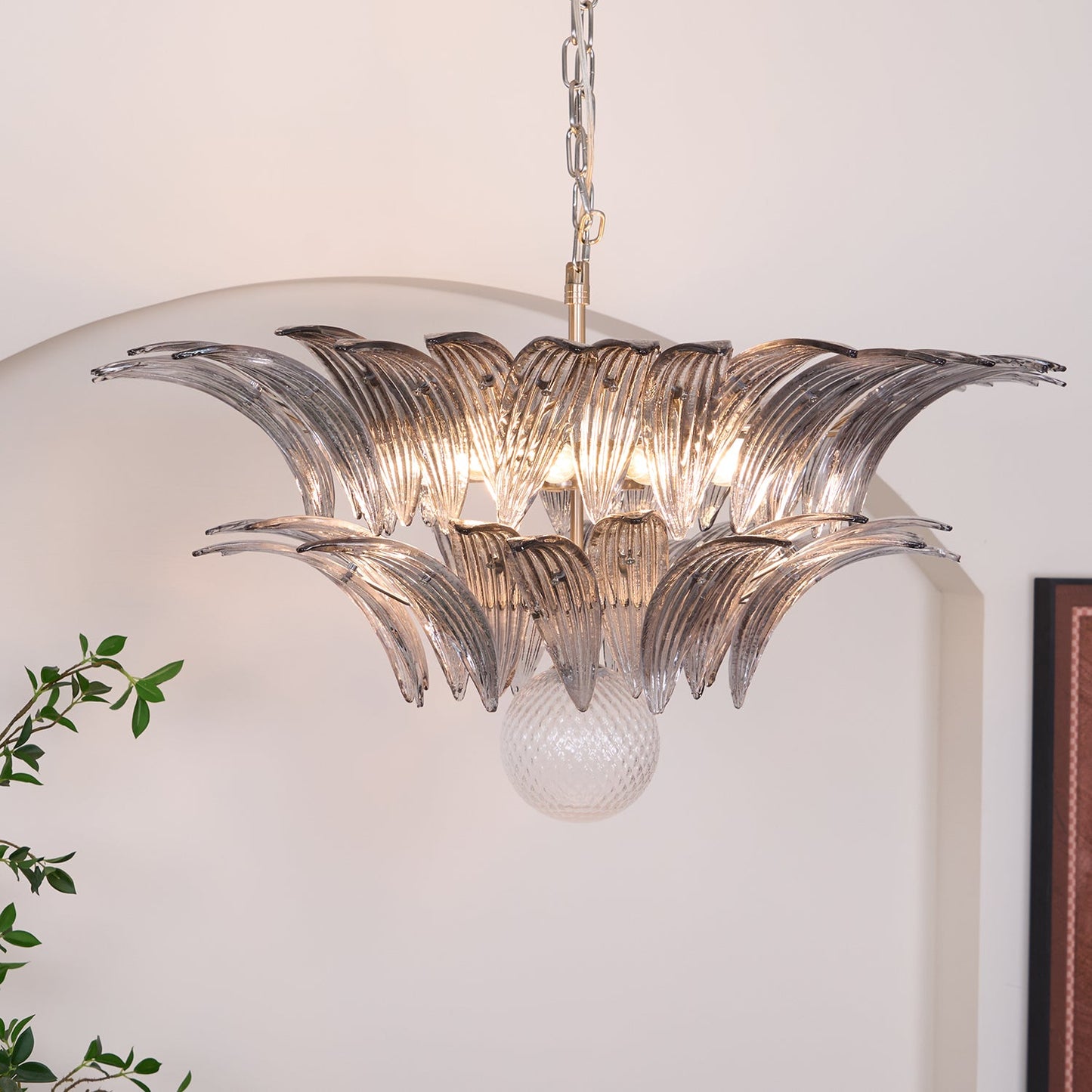 Murano Palmette Transparent Pendant light Chandelier