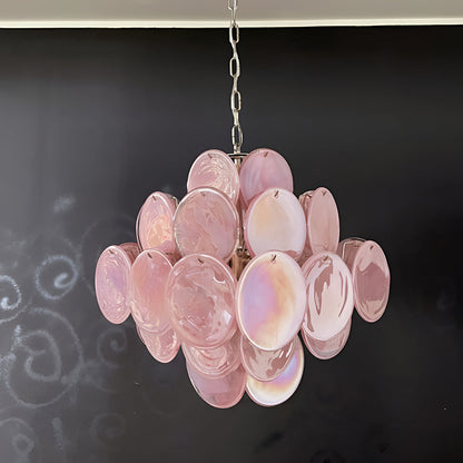 Murano Pink Disks Ceiling fixture Chandelier