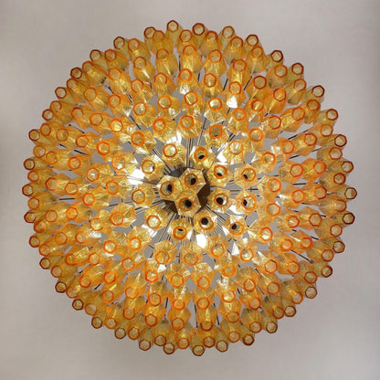 Murano Rhombus Amber Glass Gasolier Chandelier