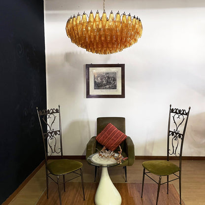 Murano Rhombus Amber Glass Gasolier Chandelier