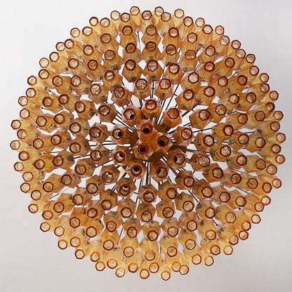 Murano Rhombus Amber Glass Gasolier Chandelier