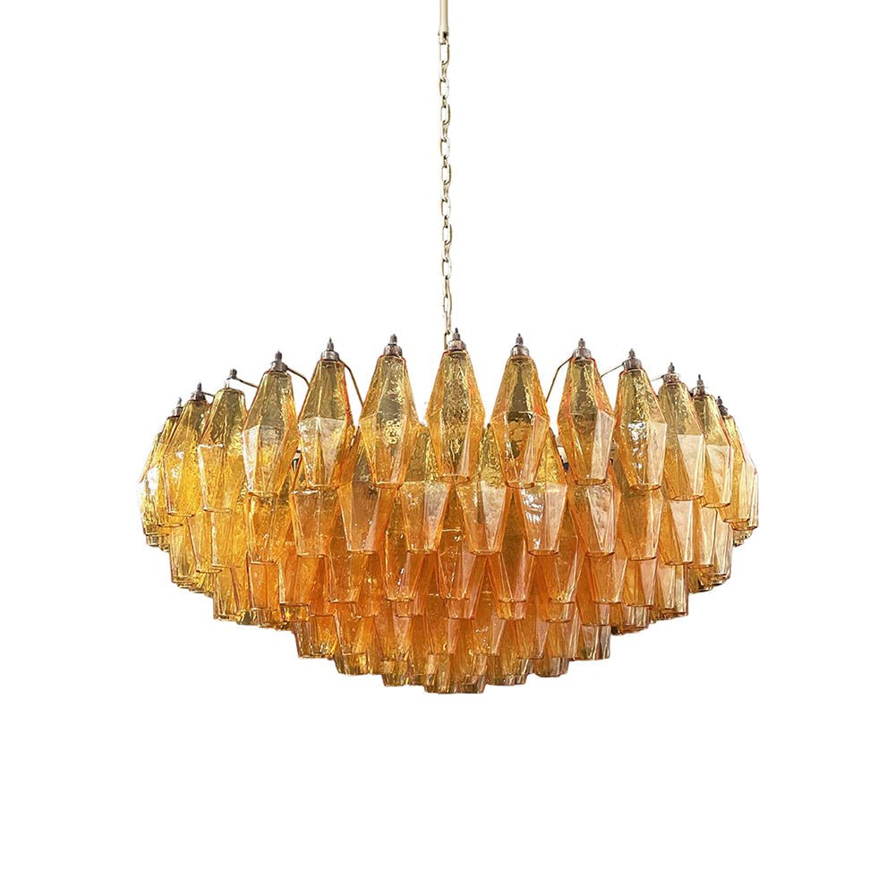 Murano Rhombus Amber Glass Gasolier Chandelier