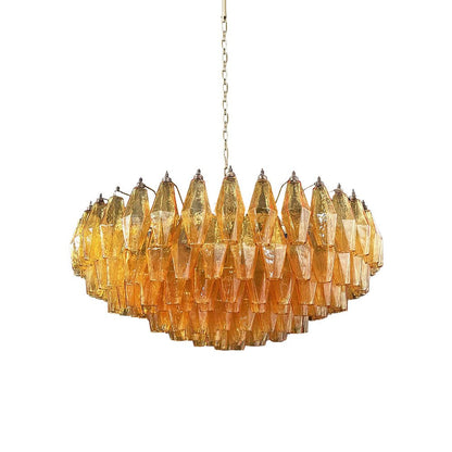 Murano Rhombus Amber Glass Gasolier Chandelier