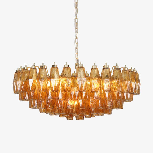 Murano Rhombus Amber Glass Gasolier Chandelier