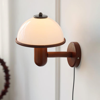 Mushroom Wood Sconce Wall Lamp