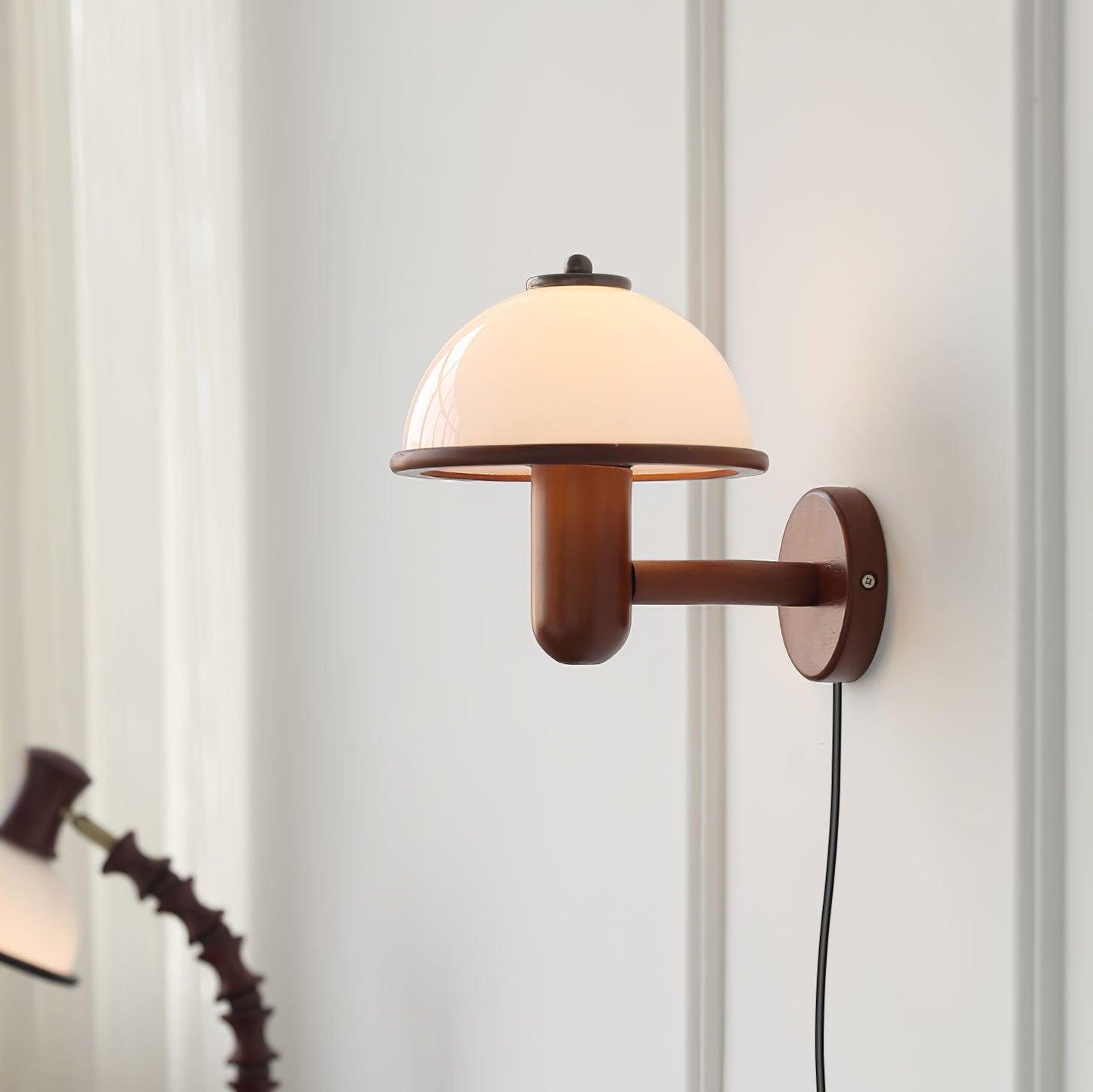 Mushroom Wood Sconce Wall Lamp