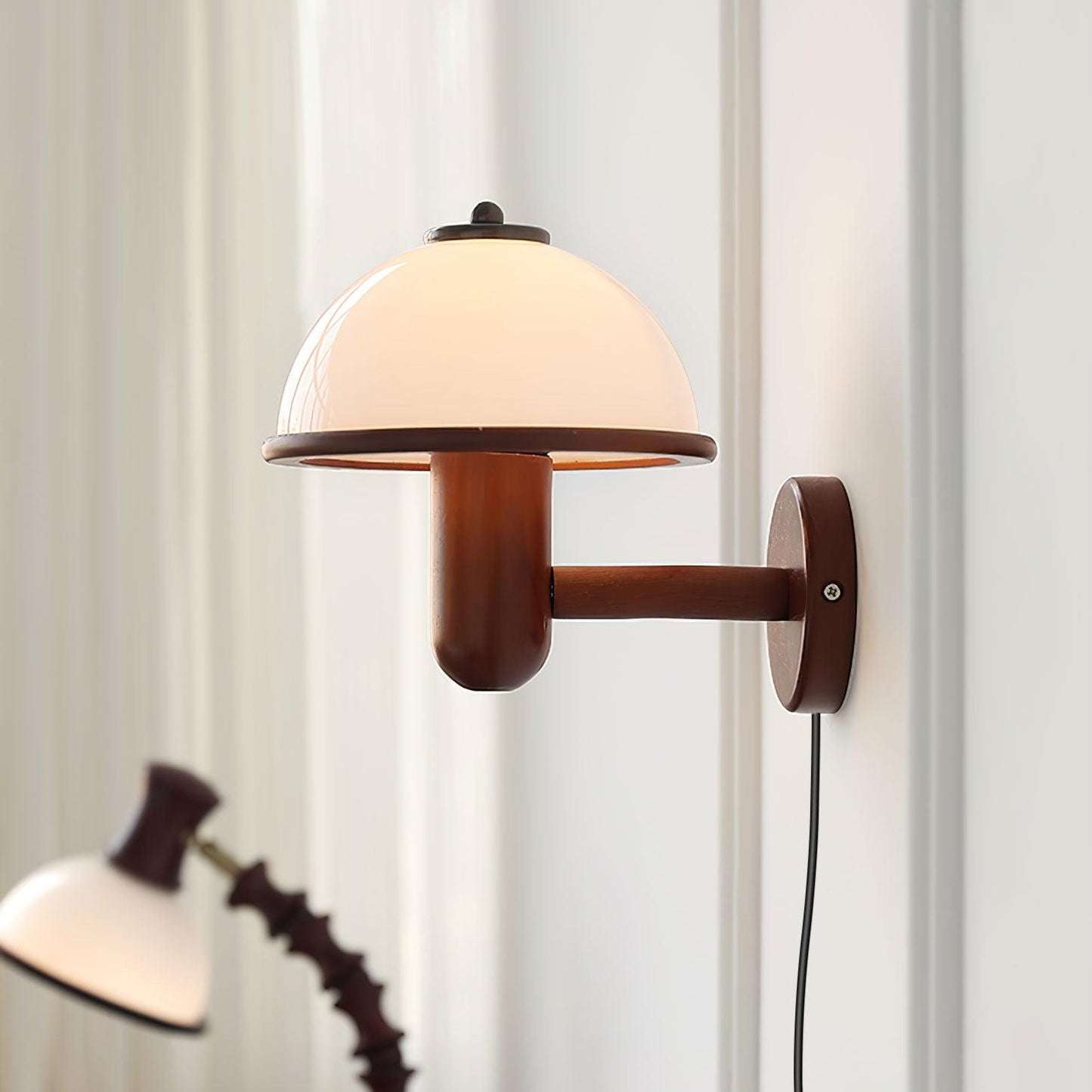 Mushroom Wood Sconce Wall Lamp