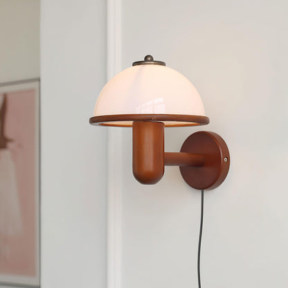 Mushroom Wood Sconce Wall Lamp