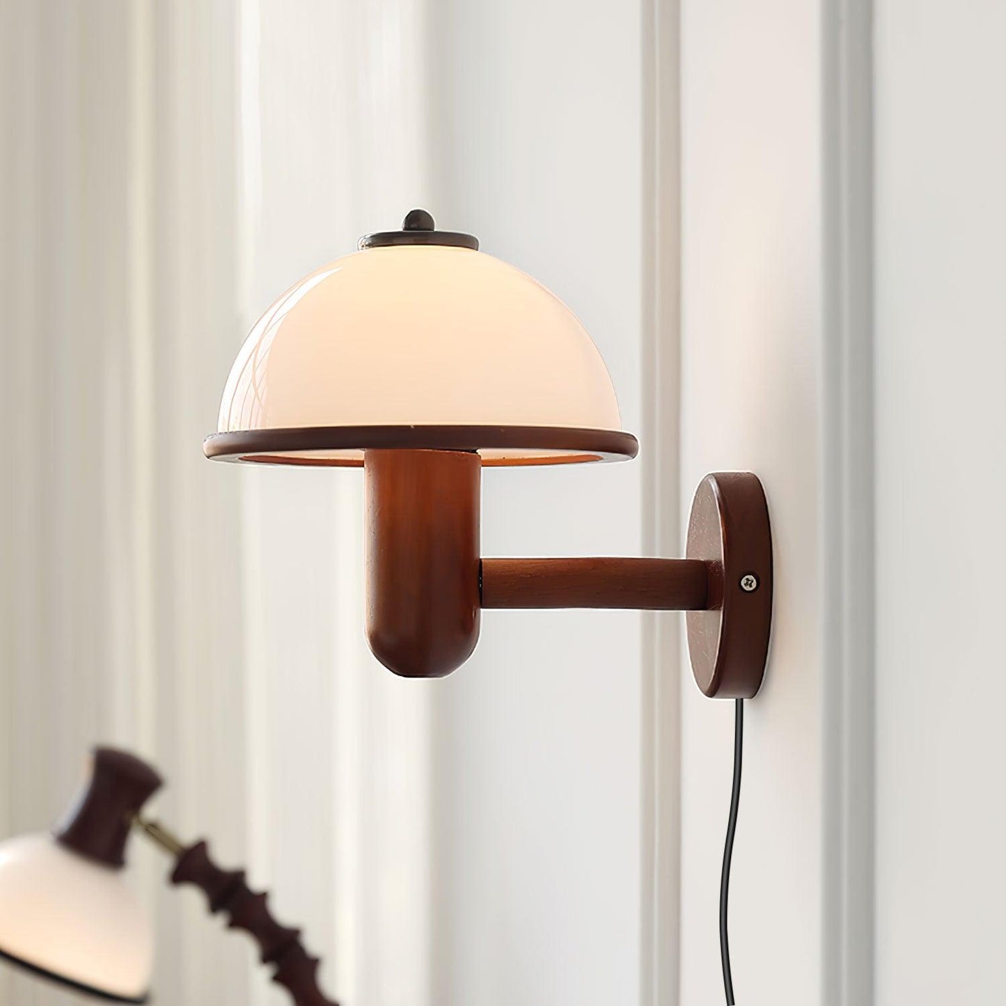 Mushroom Wood Sconce Wall Lamp