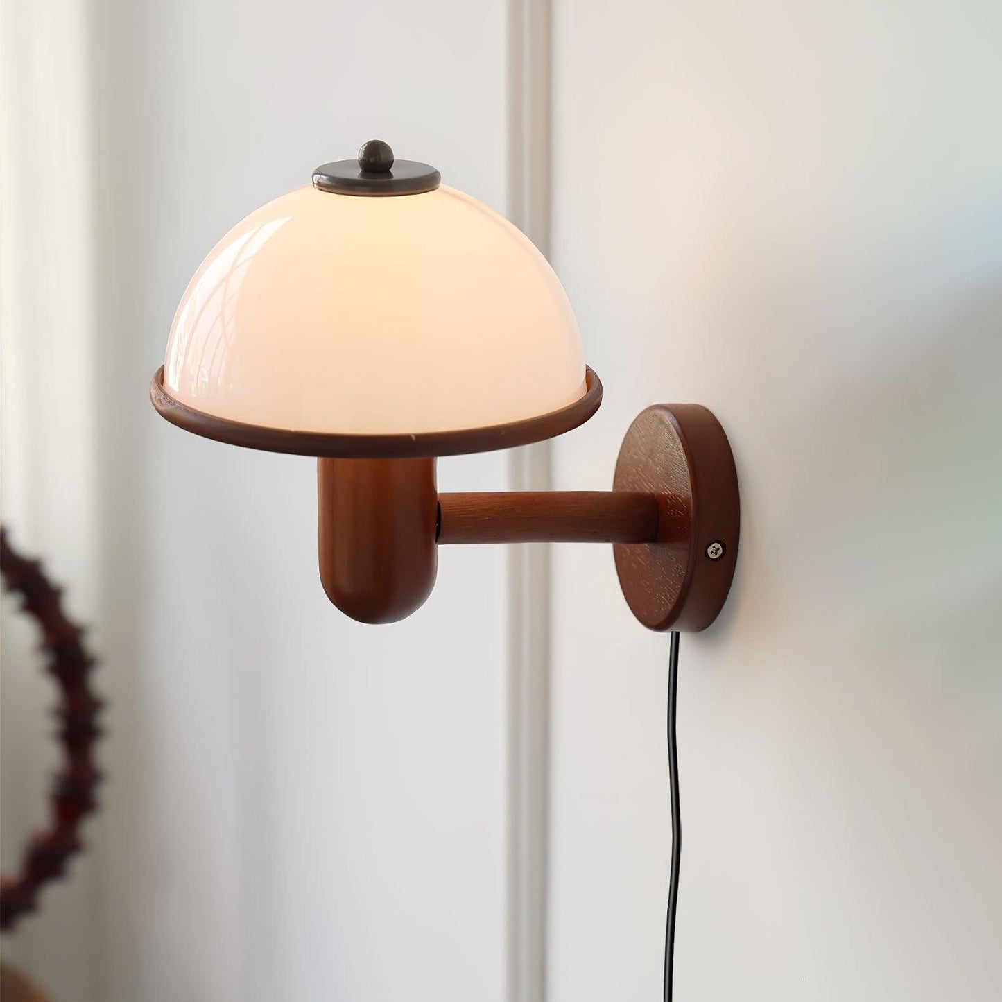 Mushroom Wood Sconce Wall Lamp